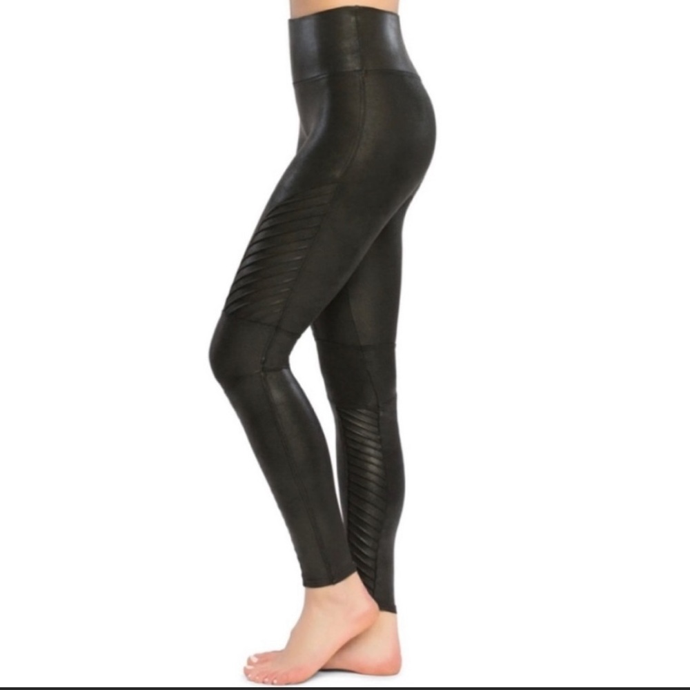 Spanx Faux Leather Moto Leggings - Picture 2 of 7
